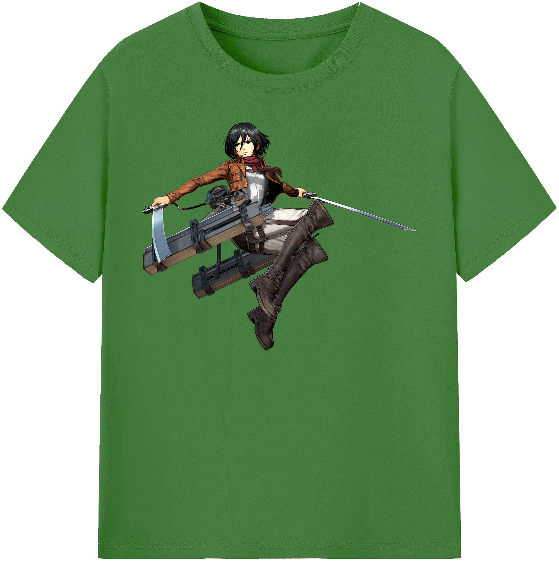 （画像用） 進撃の巨人 ミカサ·アッカーマン Attack on Titan Mikasa Ackerman レディースカジュアルプリントTシャツ（綿100％）